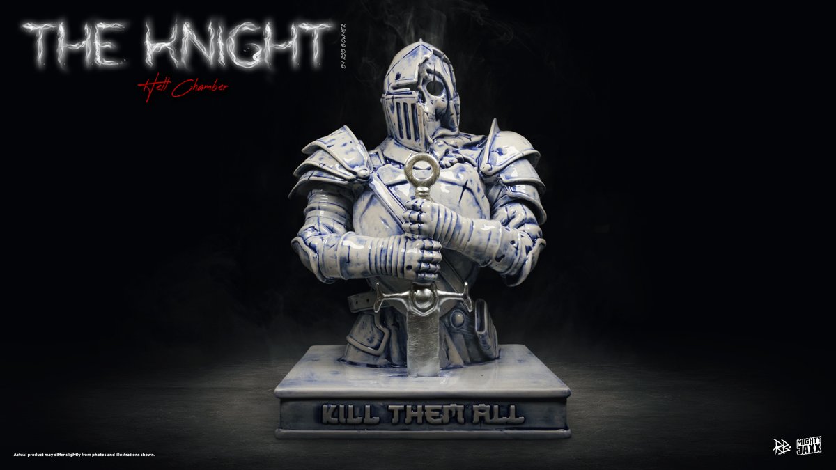 MightyJaxx's tweet photo. #TheKnight (#HellChamber) by @massiveface strikes fear into the hearts of the enemy.

⚔️ 10" Porcelain #IncenseChamber
🛡️ Removable Base
🌏 Free Shipping Worldwide

Cop this piece now: https://t.co/rI3W62HRAd

#mightyjaxx #robbowyer #arttoy #grim #dark #designertoy #statue #art https://t.co/RHGng52vW7