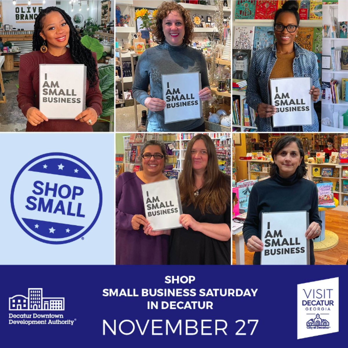 #SmallBusinessSaturday is here! 🙌🏻 Where will you shop small today? Comment below and be sure to tag us in all your #shopsmall finds in #DecaturGa.