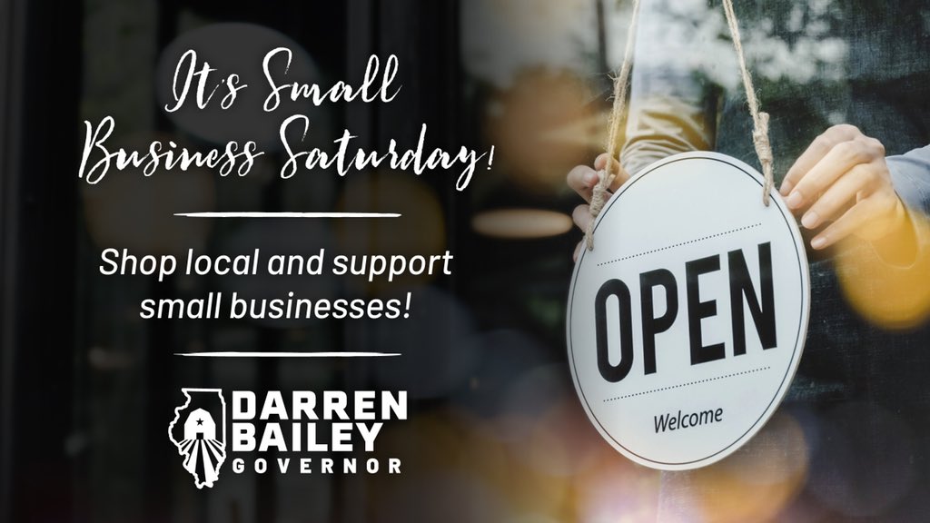DarrenBaileyIL's tweet photo. It’s always a great time to support small business. We need to cut taxes and remove regulations to make it easier to live, work, and do business in Illinois. #smallbusinesssaturday #standingwithyouin2022 #baileyforillinois https://t.co/u97YtGF4ez