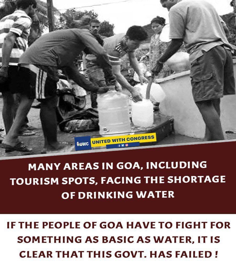 SurrbhiM's tweet image. BJP can&apos;t even provide them basic needs like water . Bjp has failed Goa .

#CongressForGoa