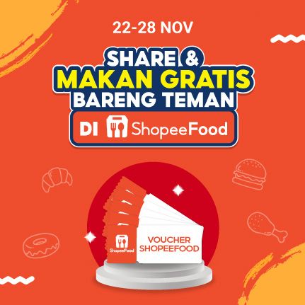 Share &amp; Makan Gratis Bareng Teman di ShopeeFood shp.ee/kmtyrdp6kuj