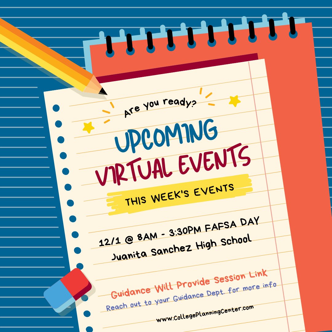 CPCRI's tweet photo. This week’s College Planning Financial Aid Events at local Rhode Island High Schools. Please reach out to your High School Guidance Department to get more details and how to sign up!
:
#collegeplanningcenter #financialaidnight #fafsaday #highschool https://t.co/KBUZX01cmv