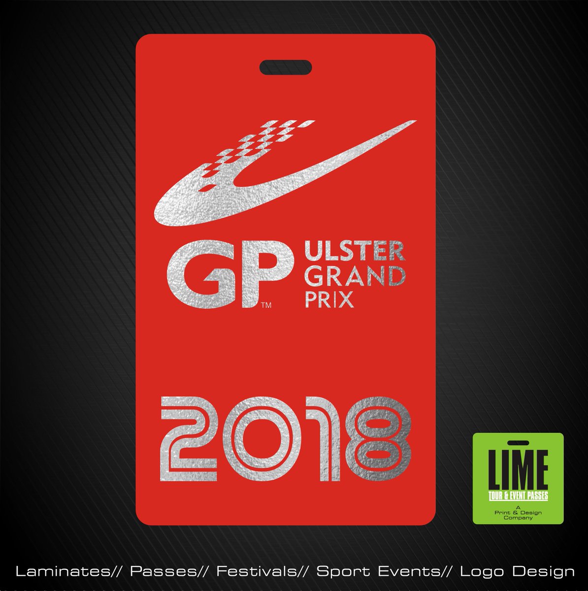 LimePasses's tweet photo. Very simple but well cool foiled pass we done for the 2018 #ulstergrandprix silver foil stamped on to red card & laminated #ugp #design #pass #roadracing ##roadracingireland #graphicdesign #tourpass #foil #laminate #backstage #vip @UlsterGrandPrix #motogp https://t.co/pbl6EAK7nh