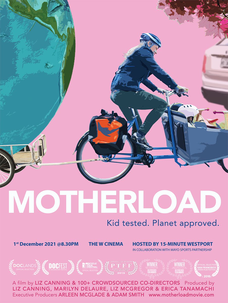 15minWestport's tweet image. 📽️ On Wednesday 1st December at 8.30pm we'll be hosting a special screening of the film 'Motherload' at The W Cinema in Westport. This documentary is a joyful examination of the freedom offered by cargobikes.

Tickets are available here: westport.admit-one.eu/?p=details&amp;amp;eve…