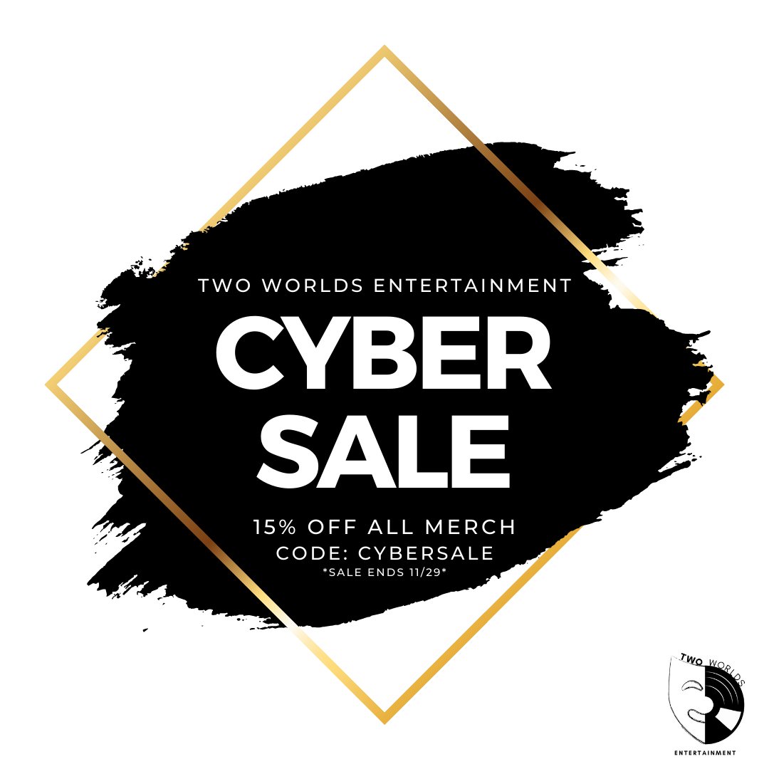 TwoWorldsEnt's tweet image. It's #smallbusinesssaturday ! Consider supporting us today by purchasing some brand new TWE Merch! From now until Monday 11/29, take 15% off your merch order using code: CYBERSALE . twoworldsentertainmentllc.com/merch
 Thank you in advance for your support!