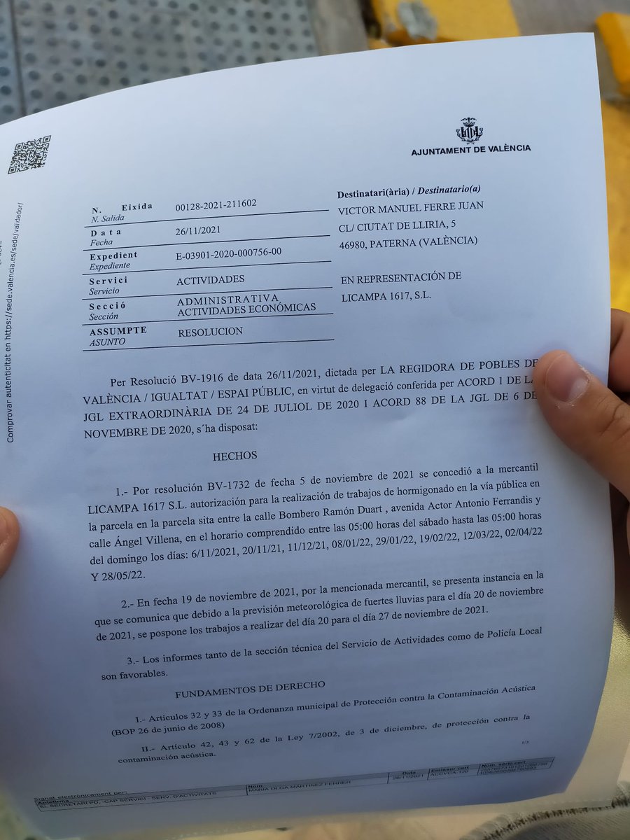 matdene80's tweet photo. Asi nos trata el ayuntamiento y superan los 90 decibelios lo denuncie a la @policialocalvlc llamando al 092 y nadie ha hecho nada. Los vecinos nos merecemos descansar https://t.co/Minl8lfnUe