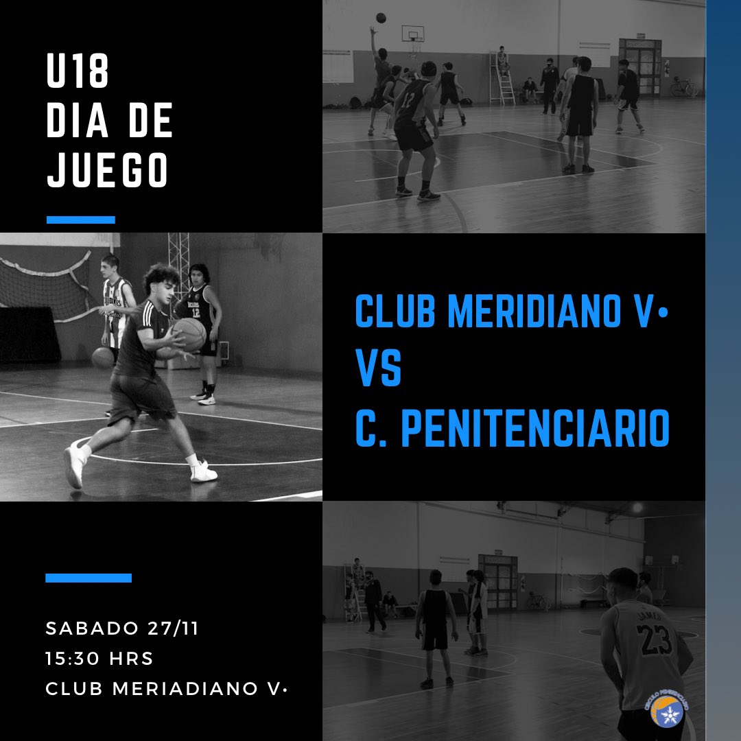 Menores en acción 💪🏽🏀. 

Hoy nuestro U18 visitan a <a href="/ClubMeridianoV/">Club Meridiano V°</a> 🏀. 
La cita es 15:30 hrs en el barrio del V•. 

Vamos los pibitos 💪🏽 
Vamos CirPenLP 💙 

#vamoslospibes #cirpenlp💙 #cplp🏀 #menoresmasculino #U18 #basquelaplata