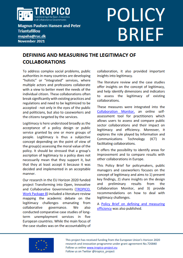 Are collaborations legitimate?

To explore this topic, read our new policy brief:
➡️bit.ly/3xADfIn

<a href="/HorizonEU/">Horizon Europe 🇪🇺</a> <a href="/roskildeuni/">RUC</a> @magnusphansen 
#legitimacy