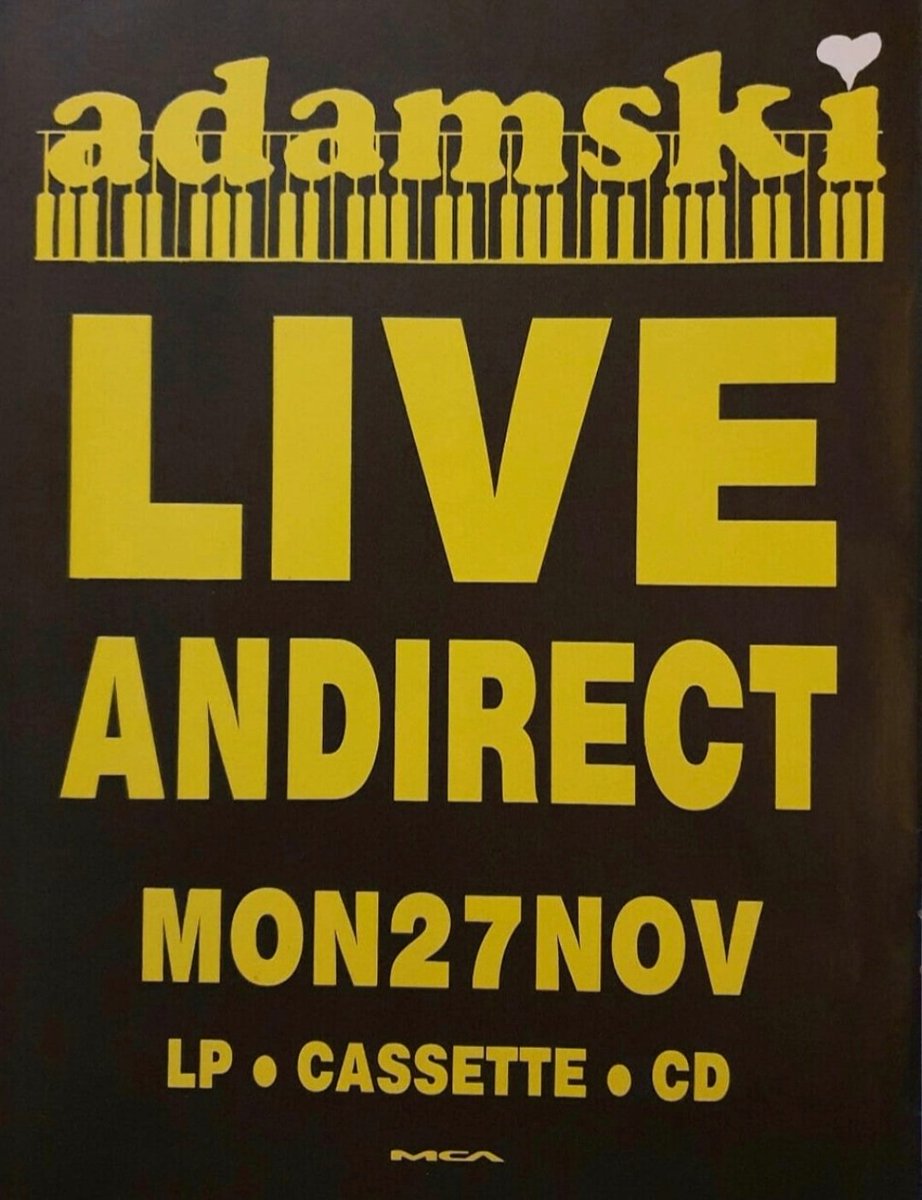 OfficialAdamski's tweet photo. ON THIS DAY: 89:debut Adamski album 'Liveandirect'unleashed!
The first rave album?
-ADAMSKI HQ
#adamski #dancemusic #livemusic #rave #acidhouse #techno #producer #dj #liveandirect #nrg #Amnesia #Ibiza #thebasslinechangedmylife #rolandtr909 #ensoniqsq80 #danceclassic #gamechanger https://t.co/NBh5wka1s5
