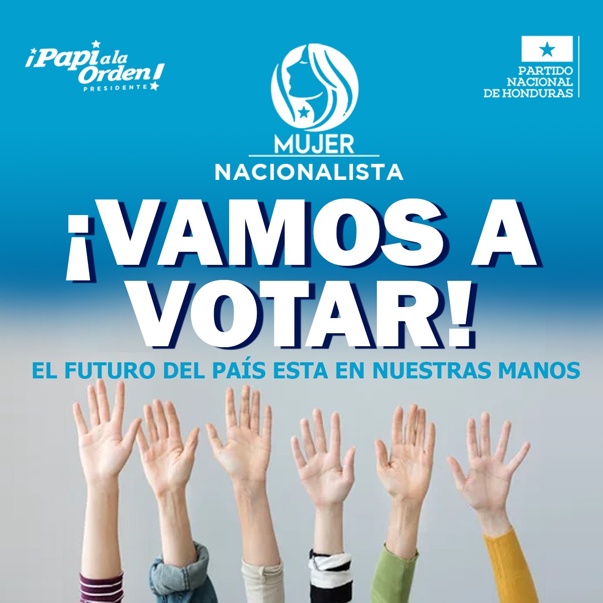 Mujer, tu voto cuenta, que se escuche tu voz, este 28 de noviembre, todo todito por el #EquipoDePapi #MujerNacionalista 
<a href="/titoasfura/">Papi a la Orden</a> <a href="/PNH_oficial/">Partido Nacional de Honduras</a> <a href="/MujerJoven_PNH/">MujerJoven #PNH</a> <a href="/JuventudPNH/">Juventud Nacionalista</a>