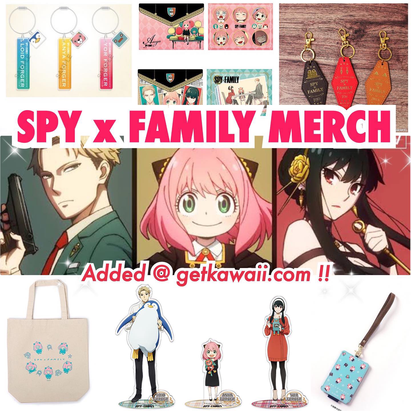 Get Kawaii Online Shop on X: ‼️New Series Added‼️ Spy x Family merch is  now available at Get Kawaii😍✨ ❤️Order Bonus Get one free bookmark for  every 2,000 yen spent on Spy