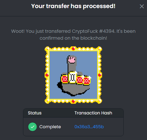 maxartproject's tweet photo. @Micha_el_sky Hi Micha, your CryptoFuck is here! https://t.co/1ae17ZcbLd