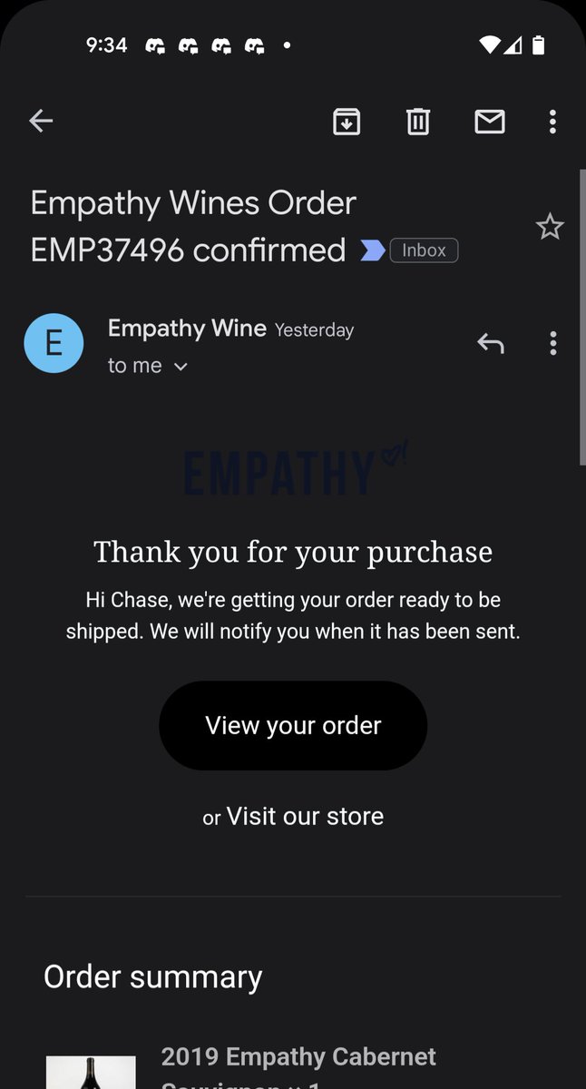 BrandBurgh's tweet photo. Picked up 2 cases of the @veefriends x @EmpathyWines collab yesterday. Ready for the holidays! Thanks, @garyvee! https://t.co/cH45IIJffc