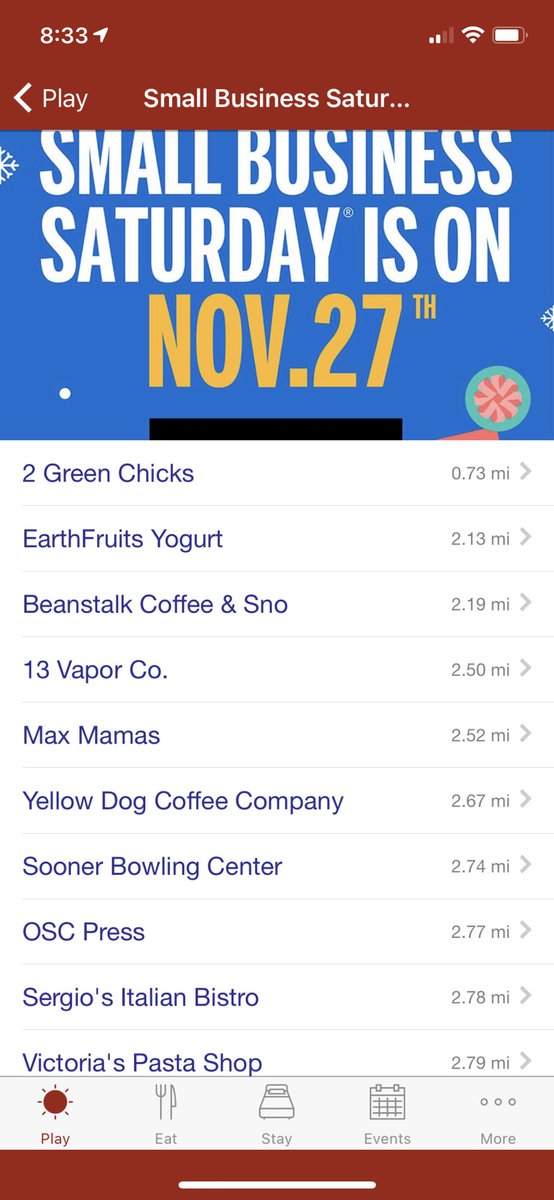 It is #SmallBusinessSaturday! Use the alphabetical list at rebootnorman.com/small or our free VisitNorman app with directions to support Norman’s locally opened small businesses! #ShopNorman ⬇️