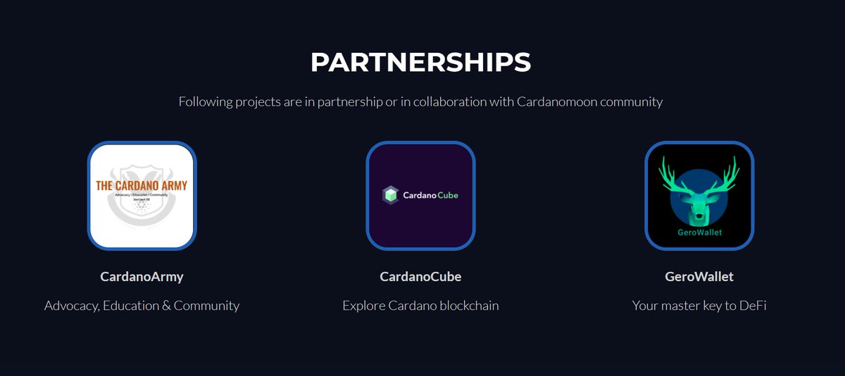 Cardanomoon_io's tweet photo. NEW PARTNERSHIPS SECTION on website! https://t.co/w8Gz90PM1I ❤️🔥🔥😎

#ADAMOON #CardanoCommunity #Cardano #CryptocurrencyNews @GeroWallet @TheCardanoArmy @CardanoCube 😍😍🤝🚀🚀 https://t.co/N9ZugXM2ZW