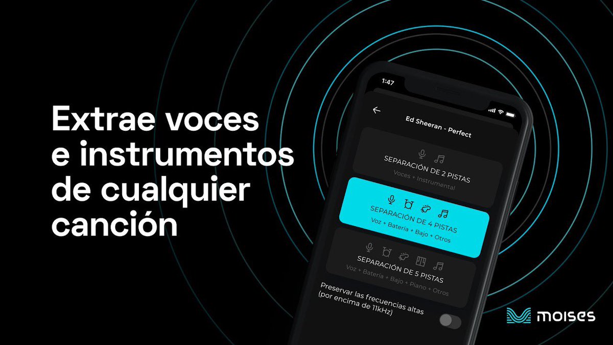 UrbanaPlayFM's tweet photo. El #SUBIBAJA de @chulkinet nos recomienda MOISES APP, una app que separa voces e instrumentos de cualquier canción 📲

#PuntoCaramelo 🔗 https://t.co/KxGUDLl7M3 https://t.co/X3Y8qfddyU