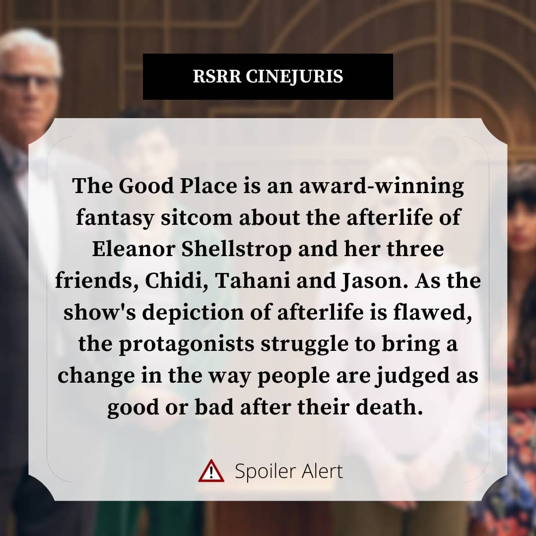 rsrrjournal's tweet photo. The Good Place || Cinejuris
The Good Place is an American fantasy comedy television series. The story is about four people who strive to become a better version of themselves. It’s got a unique plot based on ethics and moral judgement.
#cinejuris #rsrr #rgnul #law #Netflix https://t.co/dS6eYwDv0n