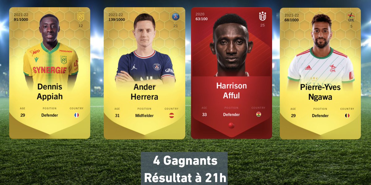 Notorius_Bug's tweet photo. 🛑 GIVEAWAY FLASH @Sorare - TAS à 21h 🛑

🎁 4 Gagnants Aujourd'hui
🏆 Tirage au sort ce Samedi 27 à 21h

✍️Pour participer :
- Follow @Notorius_Bug
- Retweet &amp; Like
- Ecris en commentaire ton Pseudo sur @Sorare 

Les gagnants choisiront leur carte en fonction du tirage au sort https://t.co/kDY4n3BNSv