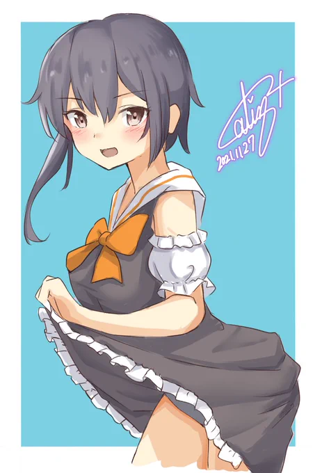 ひらひらイヨちゃん✨✨

#艦これ版深夜の真剣お絵描き60分一本勝負
#艦これ版真剣お絵描き60分一本勝負_20211127  #艦これ 