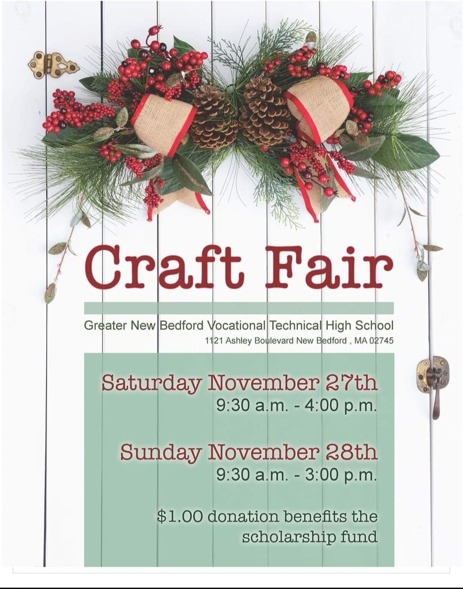 VisitMA's tweet image. Check out the Craft Fair this weekend in #NewBedfordMA, and support #mylocalma #buyinMA #SmallBusinessSaturday @VisitSEMass @NewBedford_MA