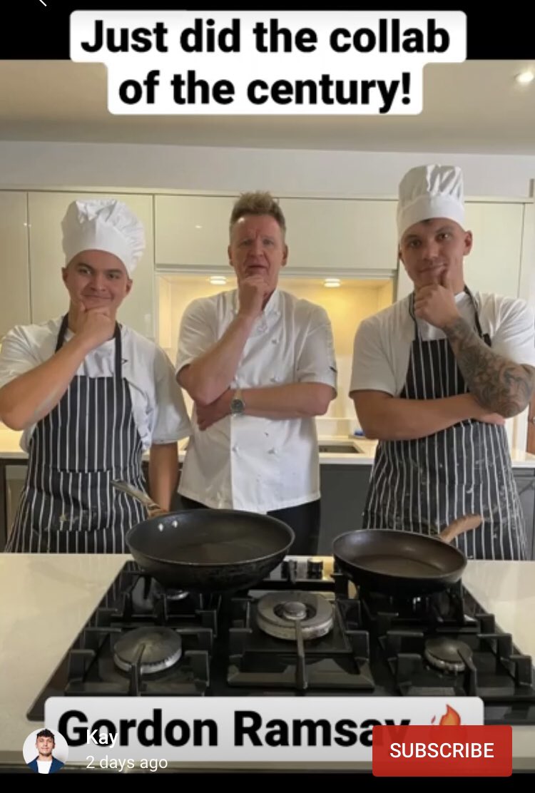 RT @JakeSucky: Gordon Ramsay cooking with FaZe Jarvis and Kay like nothing ever happened lol https://t.co/3IJKu6boOj