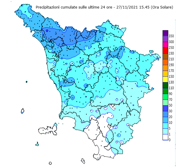amtoscana's tweet photo. Monitoraggio precipitazioni Toscana - #allertameteoTOS - 27/11/2021 16:00 - CFR Toscana - https://t.co/5aPOs6e8om https://t.co/JxNShnSJCV