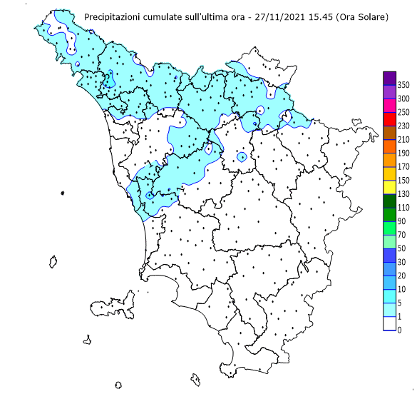 amtoscana's tweet photo. Monitoraggio precipitazioni Toscana - #allertameteoTOS - 27/11/2021 16:00 - CFR Toscana - https://t.co/5aPOs6e8om https://t.co/JxNShnSJCV