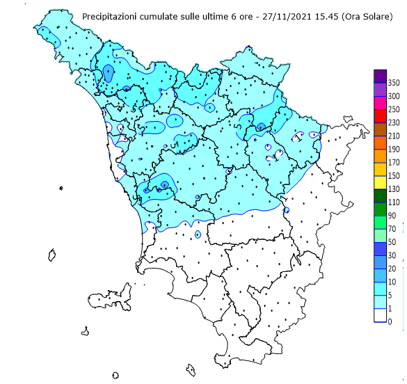 amtoscana's tweet photo. Monitoraggio precipitazioni Toscana - #allertameteoTOS - 27/11/2021 16:00 - CFR Toscana - https://t.co/5aPOs6e8om https://t.co/JxNShnSJCV