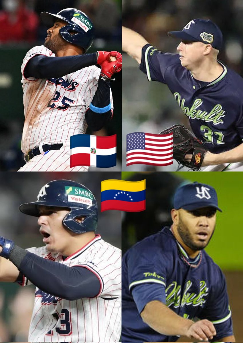 Thank you to the hero who came from foreign land to Japan and led the Swallows to victory🇺🇸🔥

Gracias a todos los héroes que vinieron de tierras extranjeras a Japón y llevaron a las Swallows a la victoria🇩🇴🇻🇪🔥
<a href="/Mingo4L/">Mingo〽️</a> 
<a href="/Scooter_McGough/">Scott McGough</a>
<a href="/JoseOsuna36/">José Osuna</a>
<a href="/Albertsuarez822/">Albert Suarez</a>