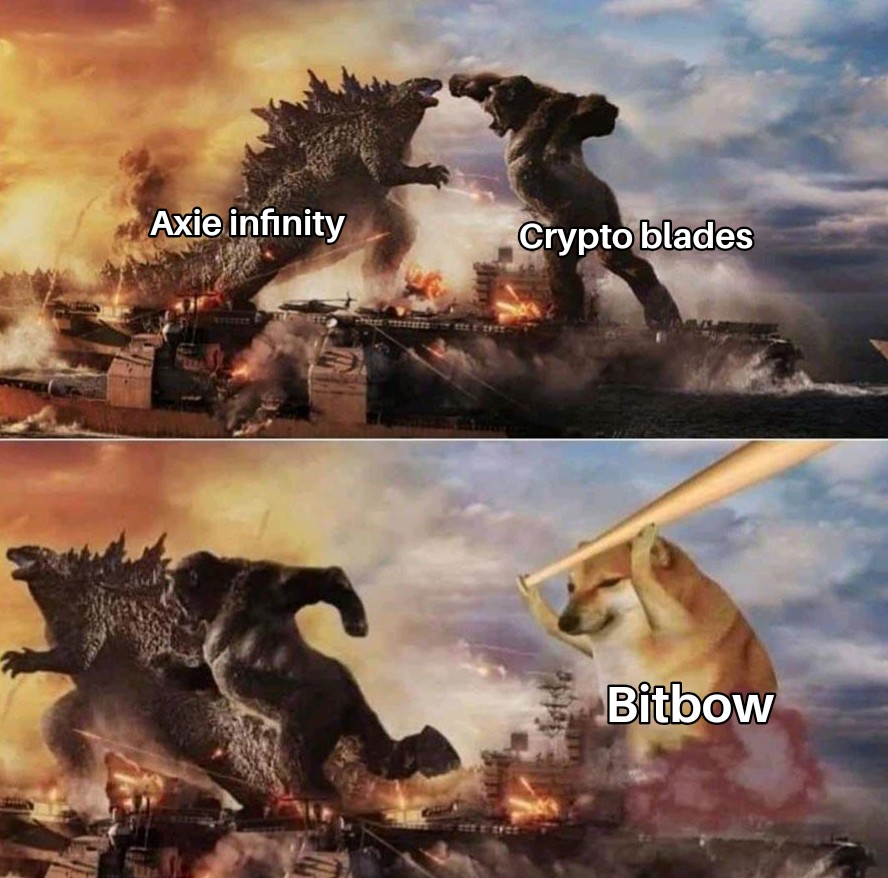 Crypto_Kratos_'s tweet image. Lol🤣🤣🤣🤣 as soon as #bitbow is launched it&apos;s definitely going to take over both the #NFT and #Gamefi communities😏
Anticipate the launch!!!🚀
#NFTs #Bitbowlaunch
