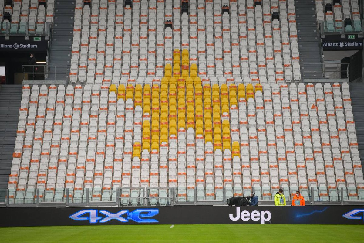 juventusfc's tweet photo. Oggi un terzo dei nostri seggiolini sono colorati di arancione. Una donna su tre nel mondo subisce violenza.
Inaccettabile.
#DontSitAndWatch #OrangeTheWorld 
#JuveAtalanta https://t.co/dMyziZ1ssg