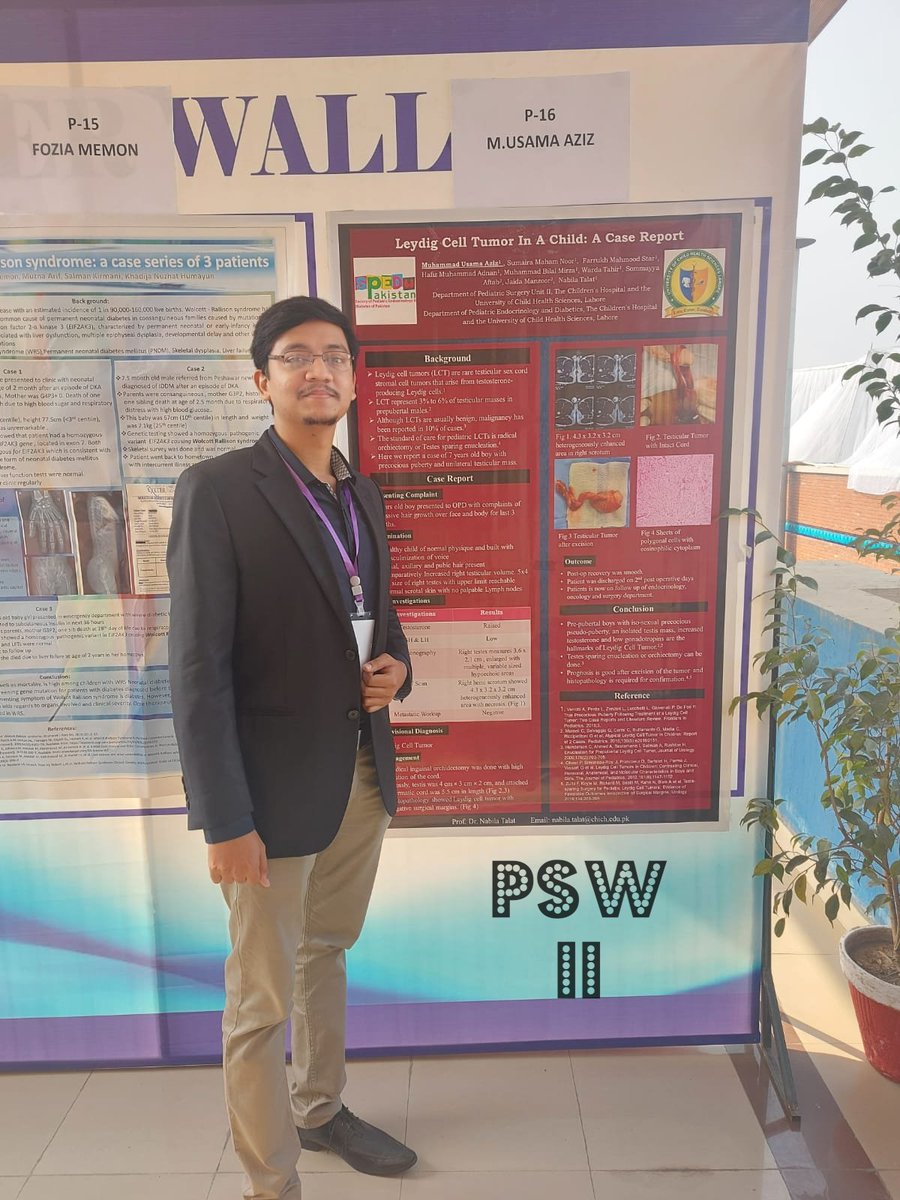 paeds_2's tweet photo. 1st International Pediatric Endocrine and Diabetes Conference 2021. PedCon2021
Dr M. Usama Aziz presented a poster on a rare case of pediatric Leydig cell Tumor.
#pedcon #psw2 https://t.co/R8RqtUof5U