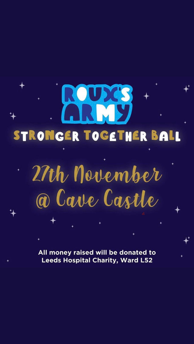 ⁦@toneo⁩ ⁦@robpetch17⁩ ⁦@aspinks90⁩ ⁦@Spinksy_88⁩ Have a fantastic night for an amazing cause and an amazing little boy #RouxsArmy 💙💙💙