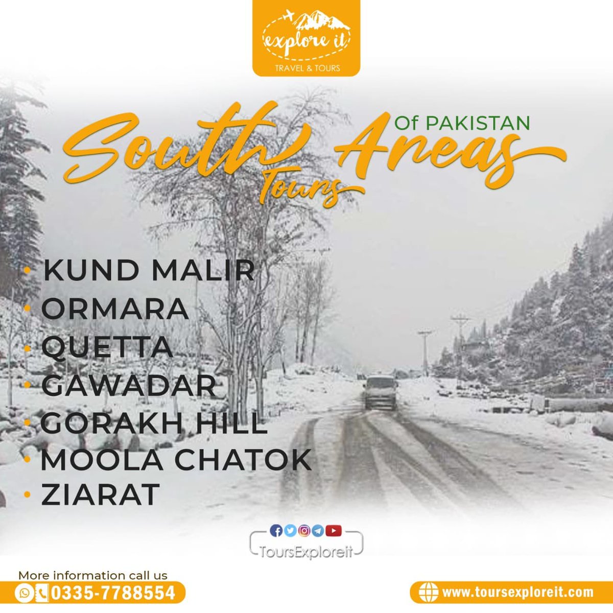 ToursExploreIt's tweet photo. Make Your Winter Vacantions Memorable ☃️

✈🚉🚃 Plan Your Trip With Exploreit...

📲 Contact: Call/Whatsapp
+92-335-7788554

Or 

📩 Inbox Us At 

➡️ Instagram - Twitter - Telegram - Facebook
👇
@ToursExploreit 

#Exploreit #Pakistan #Winter #Tour #Travel #BeauifulPakistan https://t.co/kUYPMvaaYq