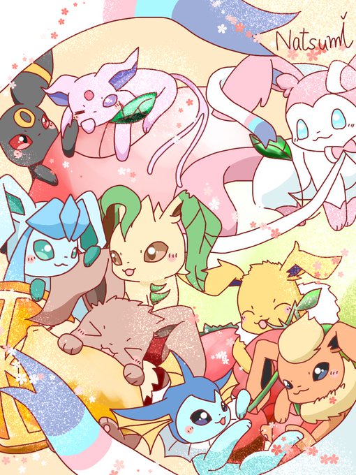 ポケモン「#色ブイズの日 キャンディ☆ポップ #ポケモンイラスト