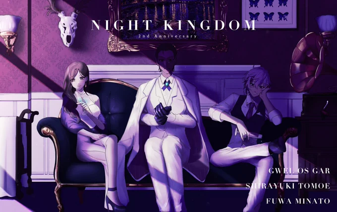 #夜王国二周年
🖤💜🖤
#巴絵 
#絵スコート
#推す画ール 