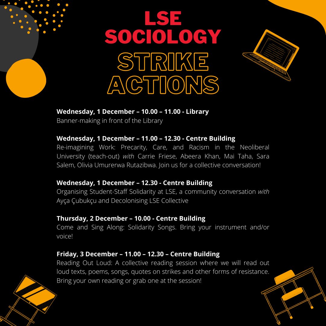 saramsalem's tweet photo. Join us next week at the LSE pickets! A special thanks to @remypaulint for the amazing visual 🔥

@Mai_Taha_ @ayca_cu @o_rutazibwa @discoursekhala @PatMcGovern16 @LSE_UCU @decolonisingLSE @ucu https://t.co/CypOco5ih4
