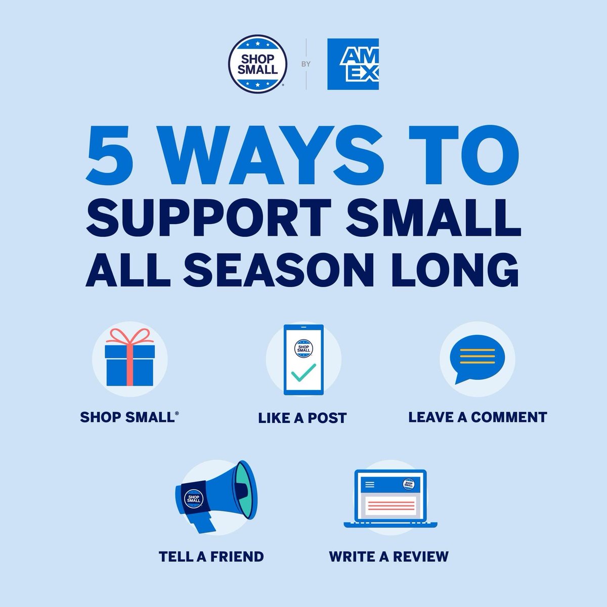 candiobrentz's tweet photo. When you shop &amp; dine small, you are supporting a #businessowner's dream &amp; investing in a community. 

If your budget permits, why not spend your hard earned dollars at independent businesses? 

Check out the 5 Ways to Support Small via @AmericanExpress #shopsmall #SmallBizSat https://t.co/JUBrAFGjIF