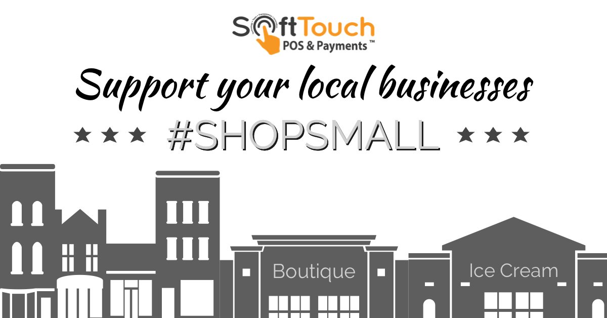 softtouchpos's tweet photo. Remember it’s Small Business Saturday!! Support your local businesses by Shopping small! Online or in person, they need your support more than ever! #shopsmallbusiness #shopsmall #smallbusinesssaturday #smallbusinesssupport #pointofsale #paymentsolutions #merchantaccountservices https://t.co/0oWKsuCsOV
