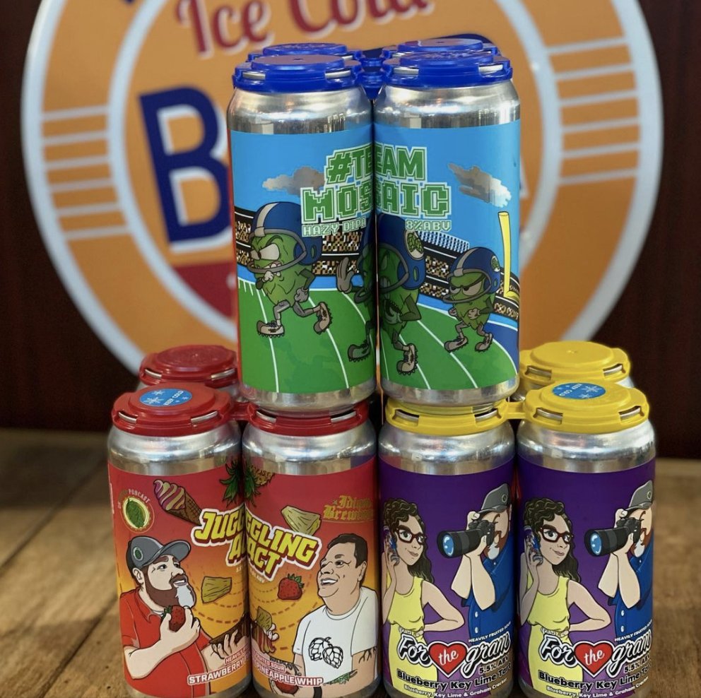 DistrictEast1's tweet photo. New from @idiom

🎄For the Gram Heavily Fruited Sour 5.5%
🎄Juggling Act: Strawberry Pineapple Whip Heavily Fruited Sour 5.5% 
🎄#TeamMosaic Hazy DIPA 8%

#downtownfrederick #frederickbeer #marylandbeer #getitdowntownfrederick #frederickmd https://t.co/zlBzJl4zmQ