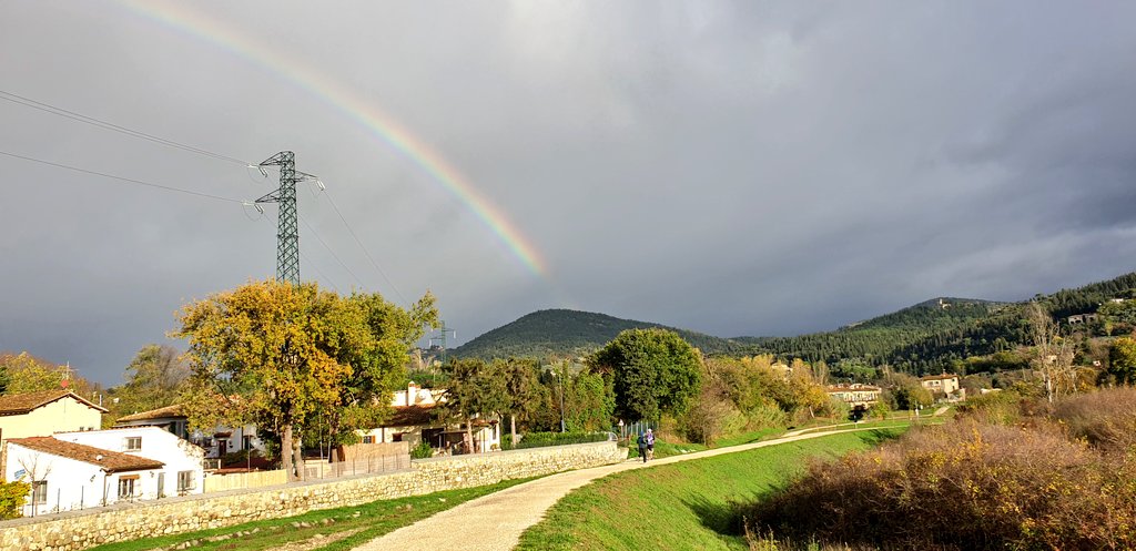 HenryHamilton's tweet photo. So much fun running Mensola @parkrun in Florence #Tuscany 🇮🇹 this morning.
Lovely team of volunteers &amp; runners. We had sun, rain &amp; a 🌈 
#loveparkrun https://t.co/gzN3qKobWI