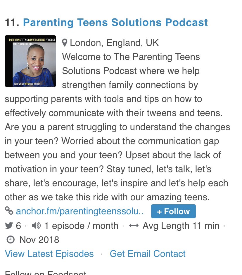 Awesome stuff. Didn’t realise that my podcast is in the top 60 Parenting podcast. Thanks <a href="/feedspotblog/">Feedspot Blog</a>