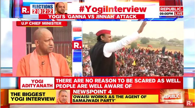 republic's tweet photo. #YogiInterview | The people have decided. 2014, 2017 and 2019 and now 2022, the people will give us the same support based on the development work we have done: @myogiadityanath to Republic
Watch here - https://t.co/NWgtMkjnrK https://t.co/JxsqopXszh
