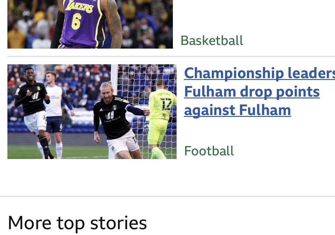 LukeColson's tweet photo. Interesting headline. Someone hasn’t had their coffee… #FulhamFC #prestonfc @FulhamFC @BBCSport https://t.co/QPkk0xk0sz
