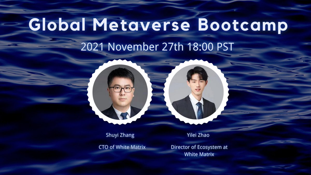 ChainIDE's tweet photo. Developing a blockchain game Module of Global #Metaverse Bootcamp will start at 6 PM PST Nov 27

Lect 1: ChainIDE &amp; Dapp Development w/ Shuyi Zhang, CTO of White Matrix
Lect 2: Blockchain Game Design 1-3 w/ Yilei, Director of Ecosystem at White Matrix

https://t.co/9jOtn2Z9g7 https://t.co/aPh6Ff2RwV