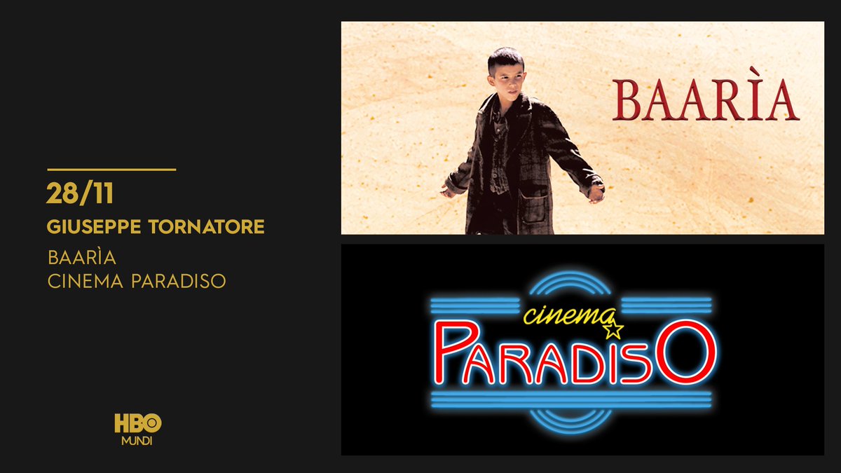 HBOLAT's tweet photo. Giuseppe Tornatore arranca la última semana del maratón con la película #CinemaParadiso, que ganó el Oscar y el Globo de Oro a la Mejor Película Extranjera en 1990; y dos décadas después, Tornatore volvió con #Baaria, nominada al Oscar a la Mejor Película Extranjera en 2010. https://t.co/ASrm9AUyG7