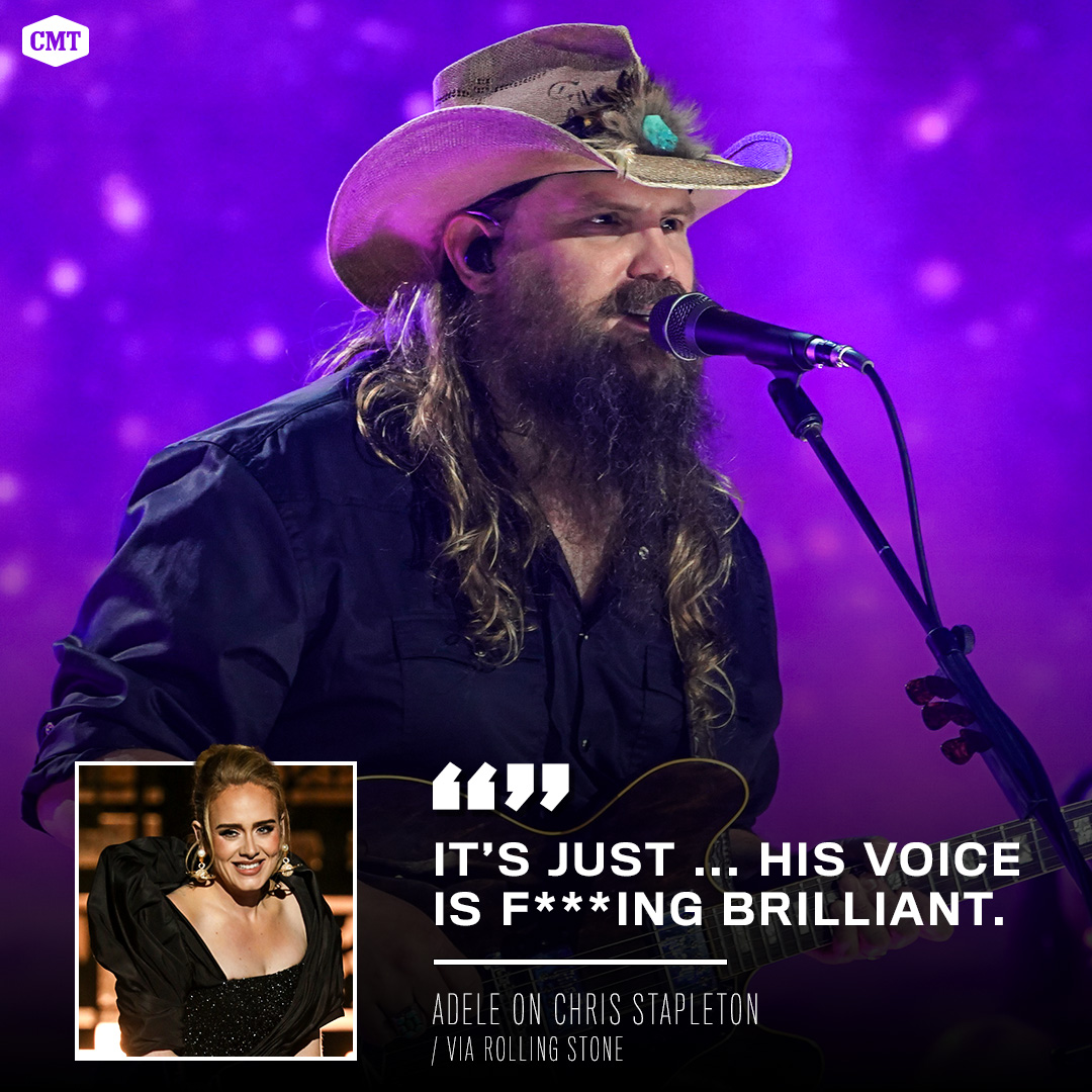 CMT's tweet photo. .@Adele's assessment of @ChrisStapleton: accurate 😂 https://t.co/I5OkjZyiPj