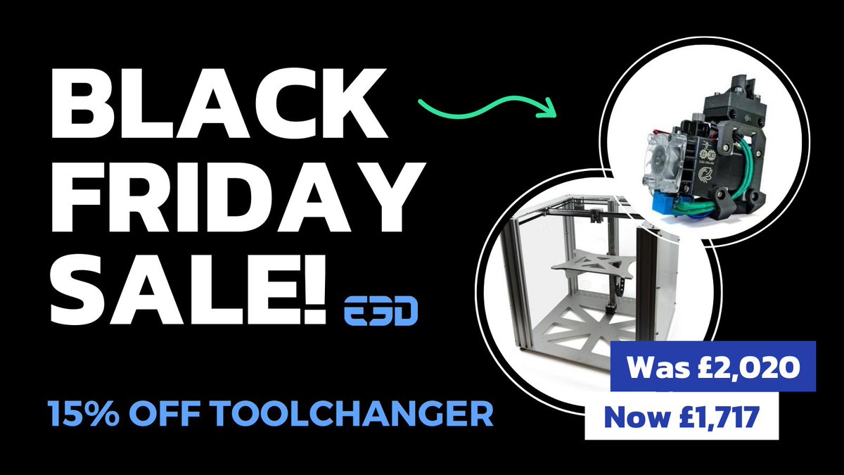 E3DOnline's tweet image. With four multi-functional toolheads, our #ToolChanger and #MotionSystem lets you take your desktop manufacturing capacity to the next level. 

👉ow.ly/sOZZ50GXeHZ

#CyberWeekend #BlackFriday #3DPrinting #E3D