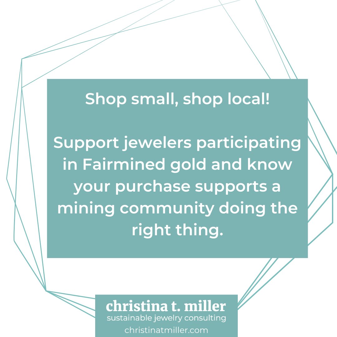 Small business Saturday, shop small, shop local. Support people along the supply chain in a more personal way, start a conversation and ask questions! 

No business is too small to tackle these issues &amp; have an impact. Look for jewelers who participate in the <a href="/Fairmined/">Fairmined</a> program!