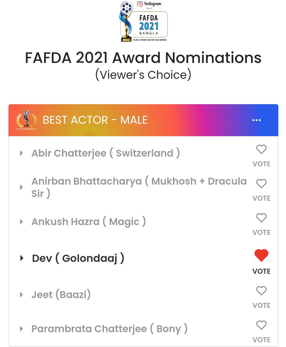 Go to the link and Vote for our DEV. 
Access with your mail and then give the code that will be given through mail. Then vote for Golondaaj ❤️
Go to the link and Vote for our DEV 

filmsandframes.in/app/home